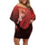 Personalized Fagaitua High School Family Matching Off Shoulder Short Dress and Hawaiian Shirt Polynesian Tribal Pattern