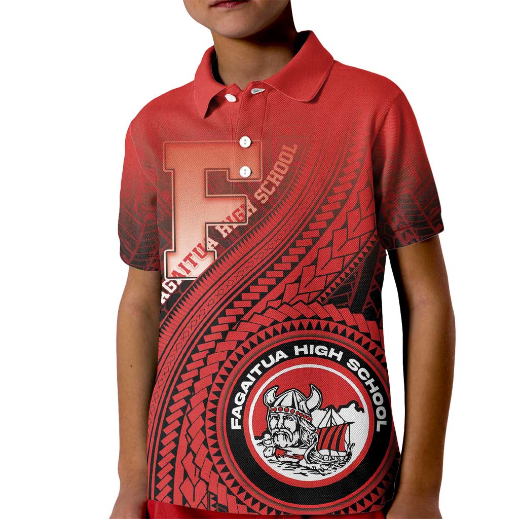 Personalized Fagaitua High School Kid Polo Shirt Polynesian Tribal Pattern LT05 Kid Red - Polynesian Pride