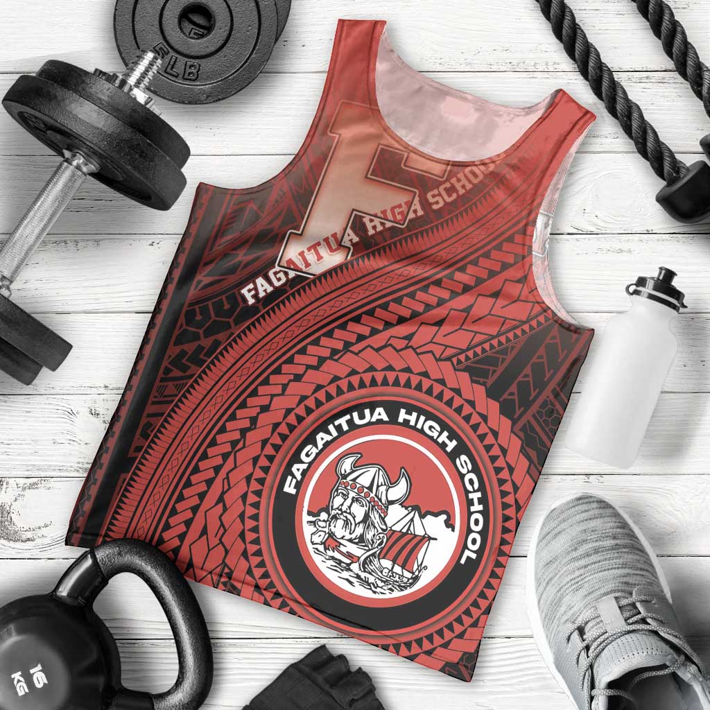 Personalized Fagaitua High School Men Tank Top Polynesian Tribal Pattern