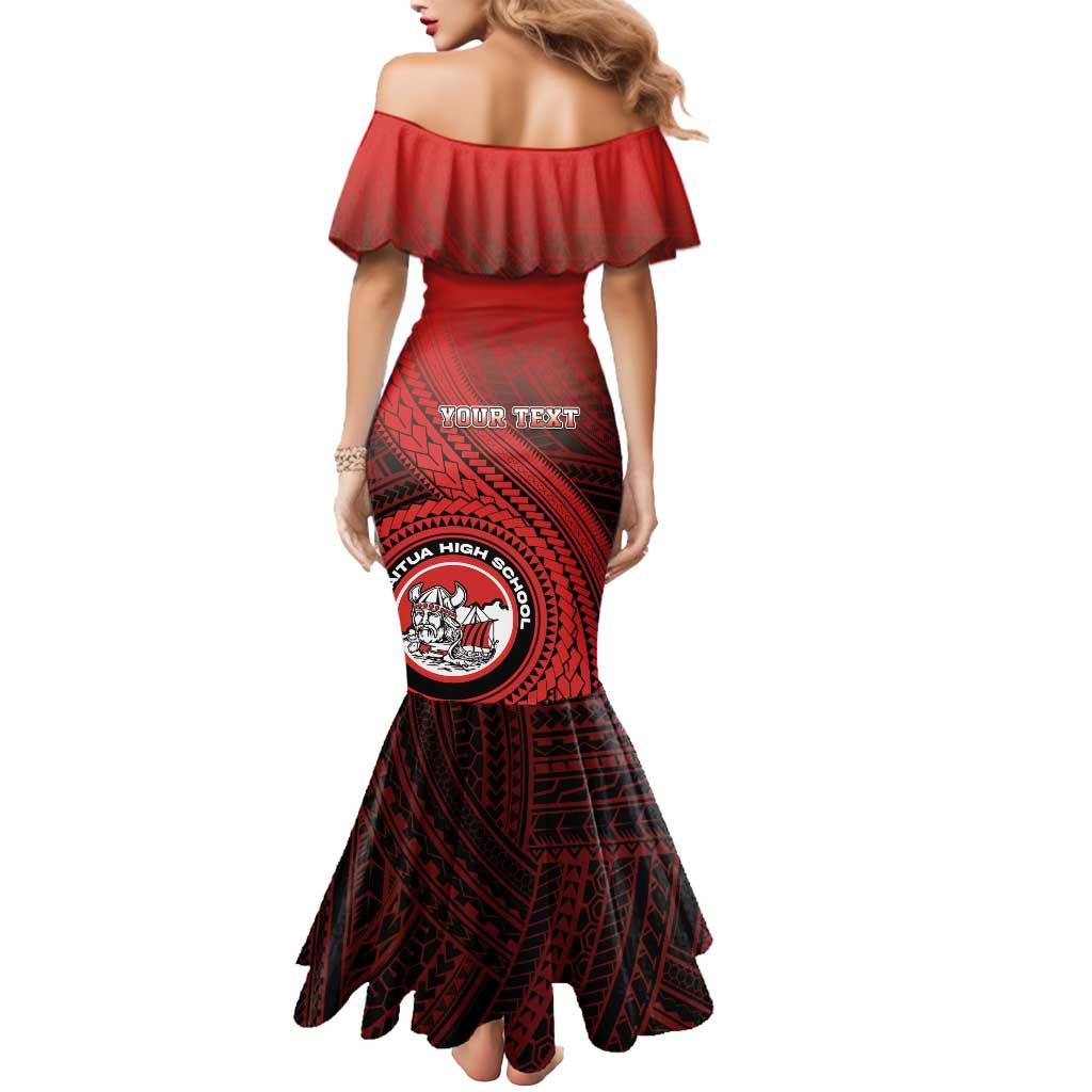 Personalized Fagaitua High School Mermaid Dress Polynesian Tribal Pattern