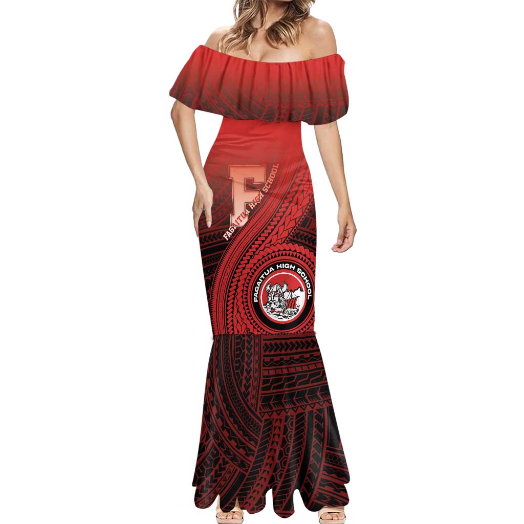 Personalized Fagaitua High School Mermaid Dress Polynesian Tribal Pattern