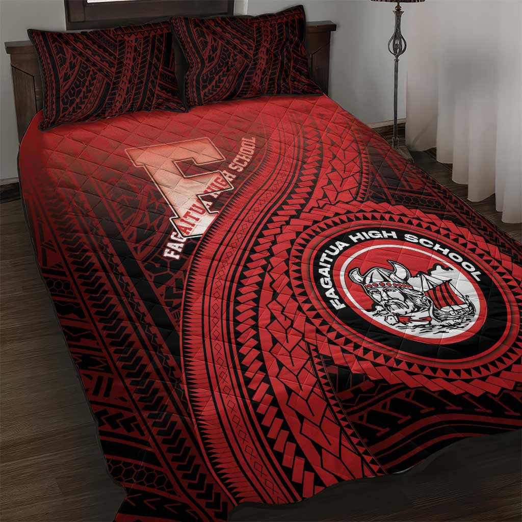 Fagaitua High School Quilt Bed Set Polynesian Tribal Pattern LT05 Red - Polynesian Pride