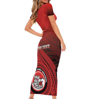 Personalized Fagaitua High School Short Sleeve Bodycon Dress Polynesian Tribal Pattern