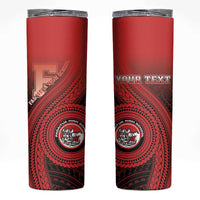 Personalized Fagaitua High School Skinny Tumbler Polynesian Tribal Pattern LT05 Red - Polynesian Pride