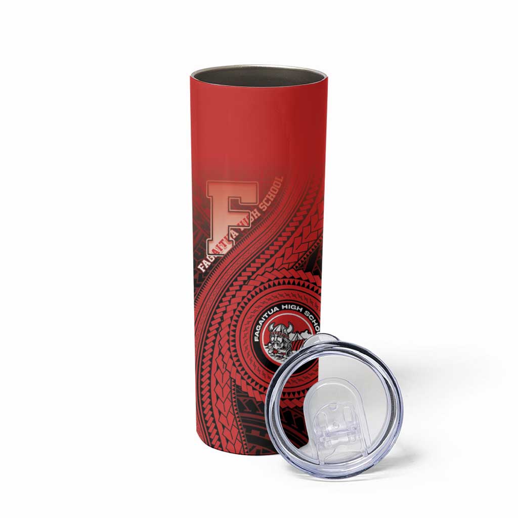 Personalized Fagaitua High School Skinny Tumbler Polynesian Tribal Pattern LT05 - Polynesian Pride