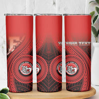 Personalized Fagaitua High School Skinny Tumbler Polynesian Tribal Pattern LT05 - Polynesian Pride
