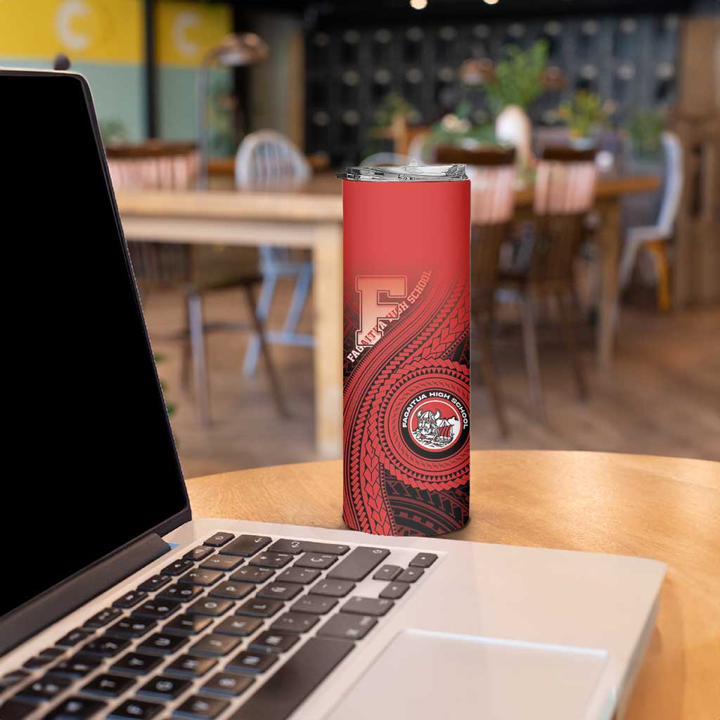 Personalized Fagaitua High School Skinny Tumbler Polynesian Tribal Pattern LT05 - Polynesian Pride
