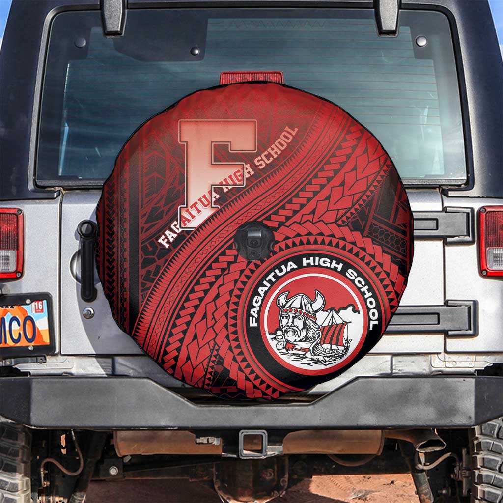 Fagaitua High School Spare Tire Cover Polynesian Tribal Pattern LT05 Red - Polynesian Pride