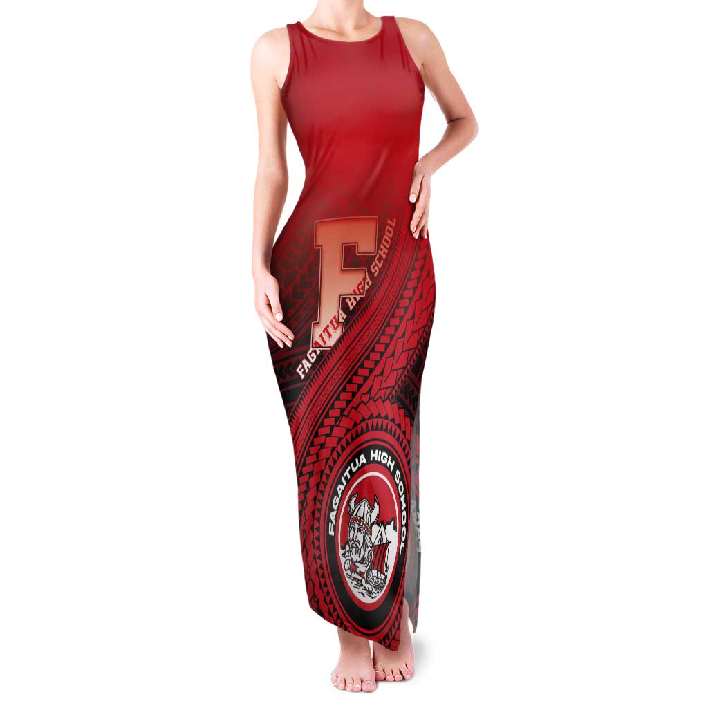 Personalized Fagaitua High School Tank Maxi Dress Polynesian Tribal Pattern