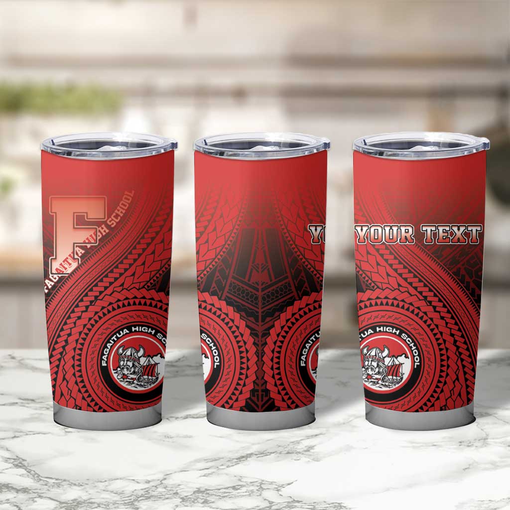Personalized Fagaitua High School Tumbler Cup Polynesian Tribal Pattern