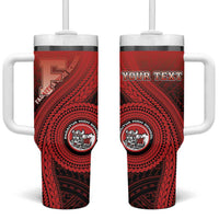 Personalized Fagaitua High School Tumbler With Handle Polynesian Tribal Pattern