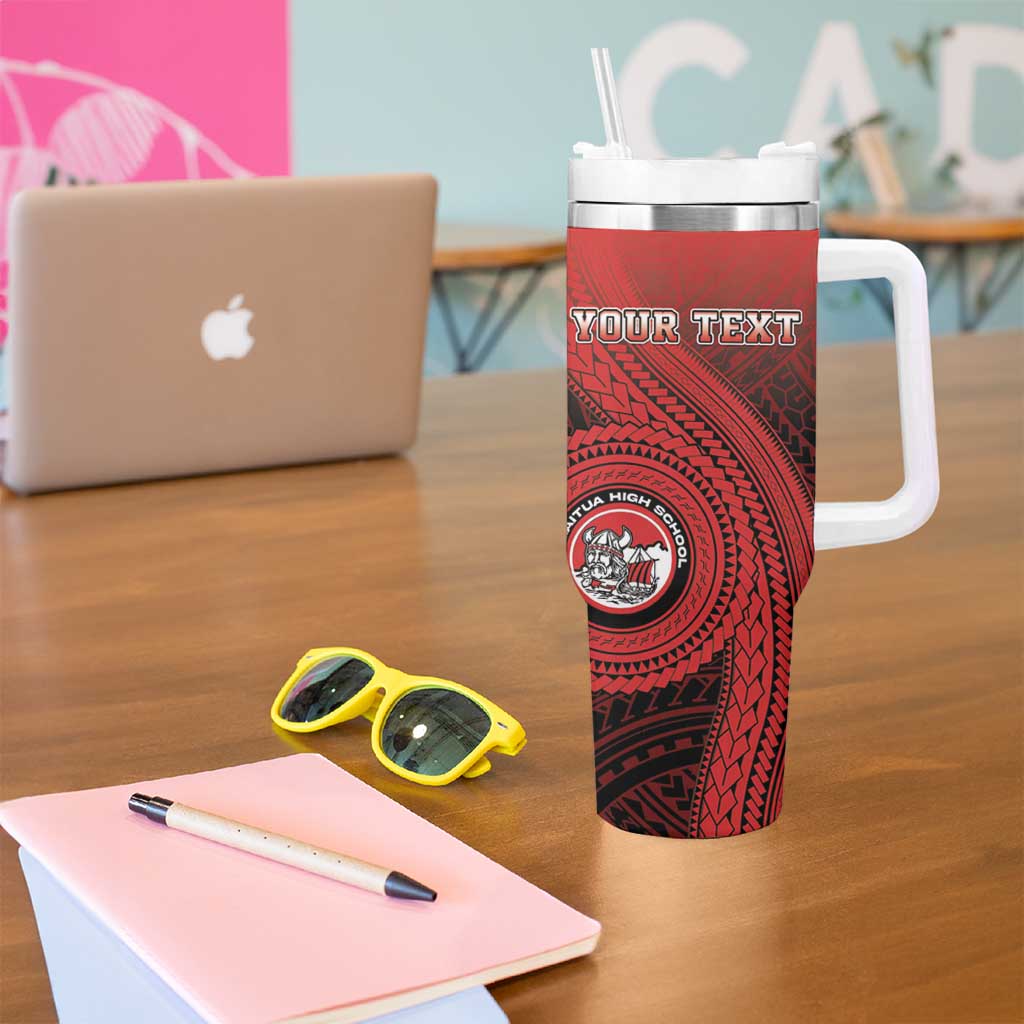 Personalized Fagaitua High School Tumbler With Handle Polynesian Tribal Pattern