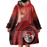 Personalized Fagaitua High School Wearable Blanket Hoodie Polynesian Tribal Pattern