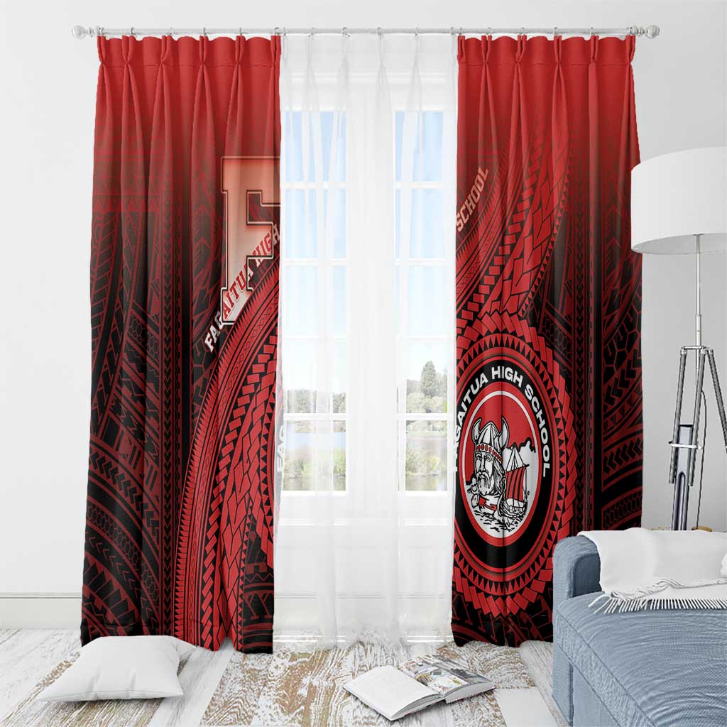 Fagaitua High School Window Curtain Polynesian Tribal Pattern