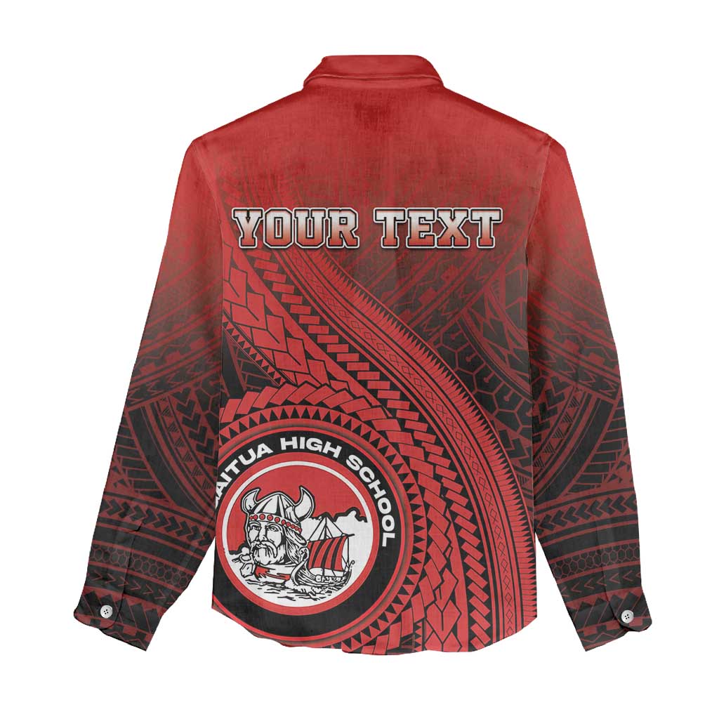 Personalized Fagaitua High School Women Casual Shirt Polynesian Tribal Pattern