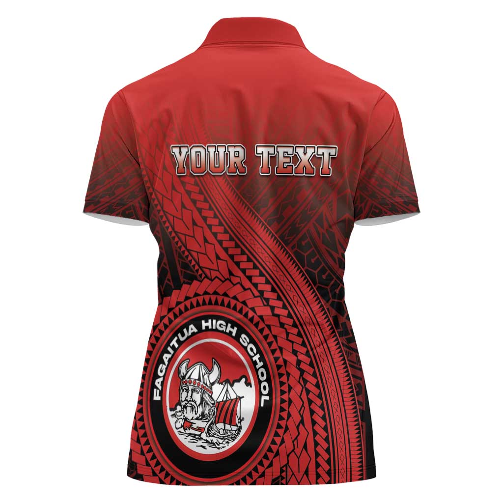 Personalized Fagaitua High School Women Polo Shirt Polynesian Tribal Pattern