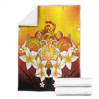 Tahiti Heiva Festival Blanket Tahitian Vahine Plumeria Flowers