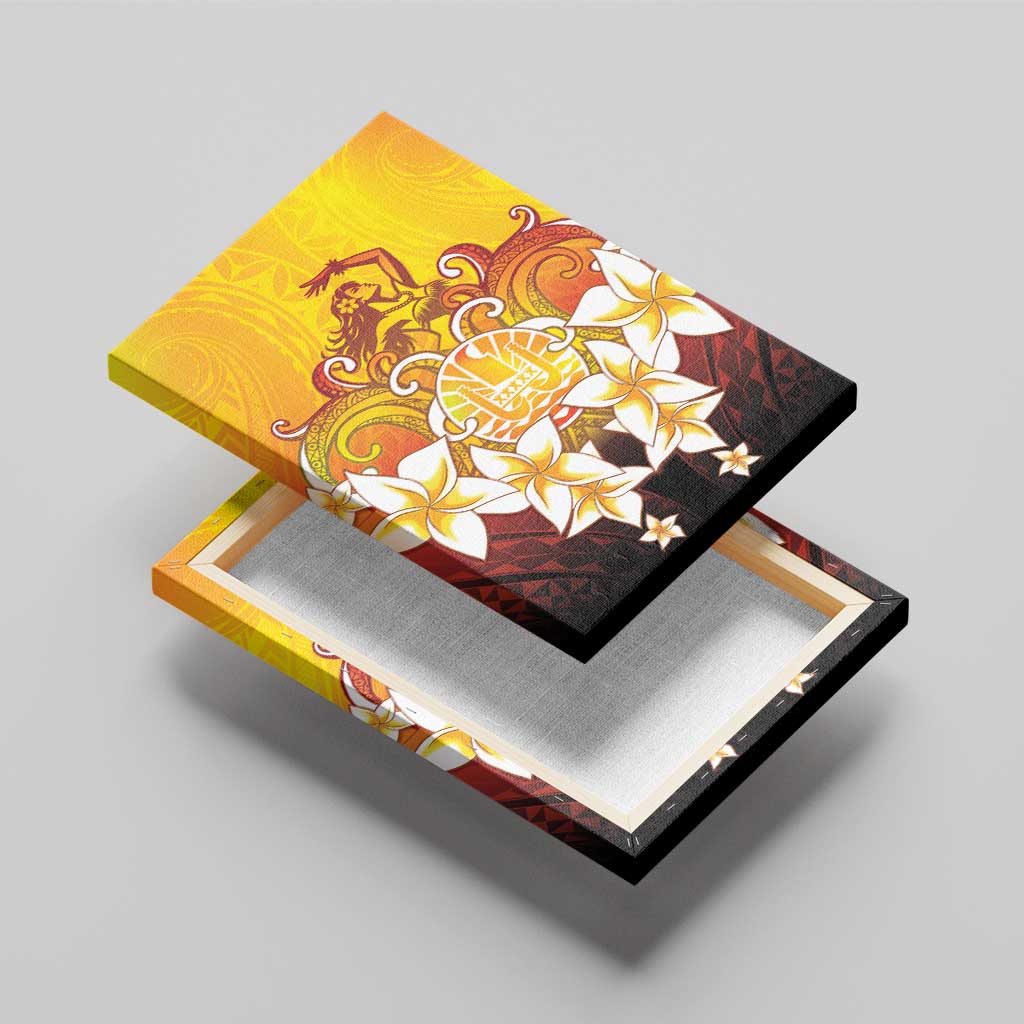 Tahiti Heiva Festival Canvas Wall Art Tahitian Vahine Plumeria Flowers