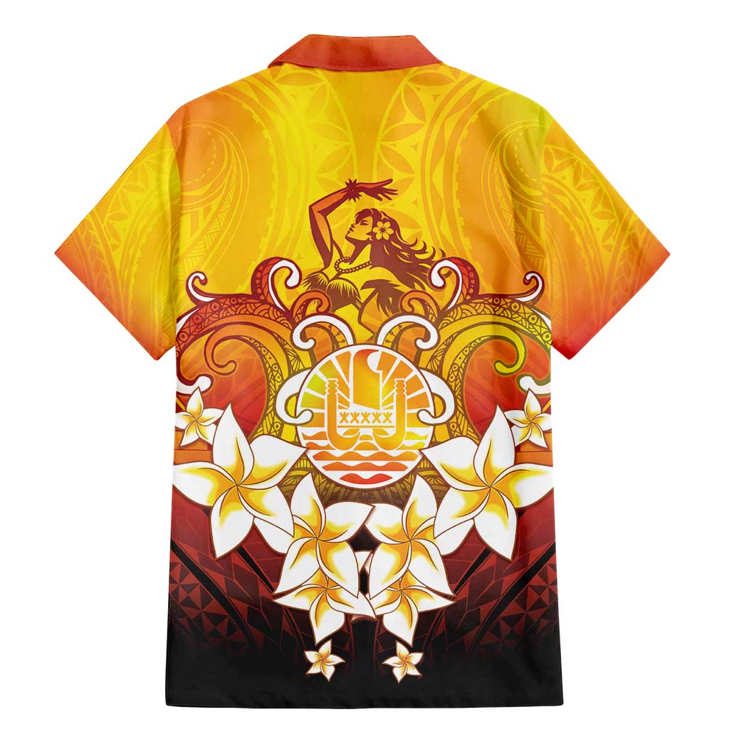 Tahiti Heiva Festival Family Matching Mermaid Dress and Hawaiian Shirt Tahitian Vahine Plumeria Flowers