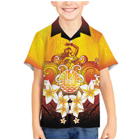 Tahiti Heiva Festival Family Matching Mermaid Dress and Hawaiian Shirt Tahitian Vahine Plumeria Flowers