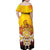Tahiti Heiva Festival Family Matching Off Shoulder Maxi Dress and Hawaiian Shirt Tahitian Vahine Plumeria Flowers