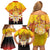 Tahiti Heiva Festival Family Matching Off Shoulder Short Dress and Hawaiian Shirt Tahitian Vahine Plumeria Flowers