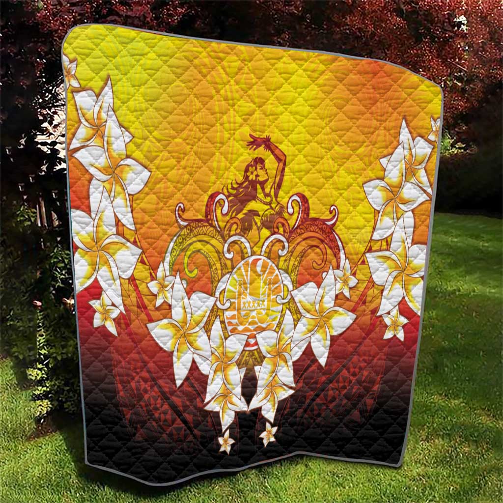 Tahiti Heiva Festival Quilt Tahitian Vahine Plumeria Flowers