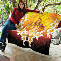 Tahiti Heiva Festival Quilt Tahitian Vahine Plumeria Flowers