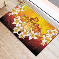 Tahiti Heiva Festival Rubber Doormat Tahitian Vahine Plumeria Flowers