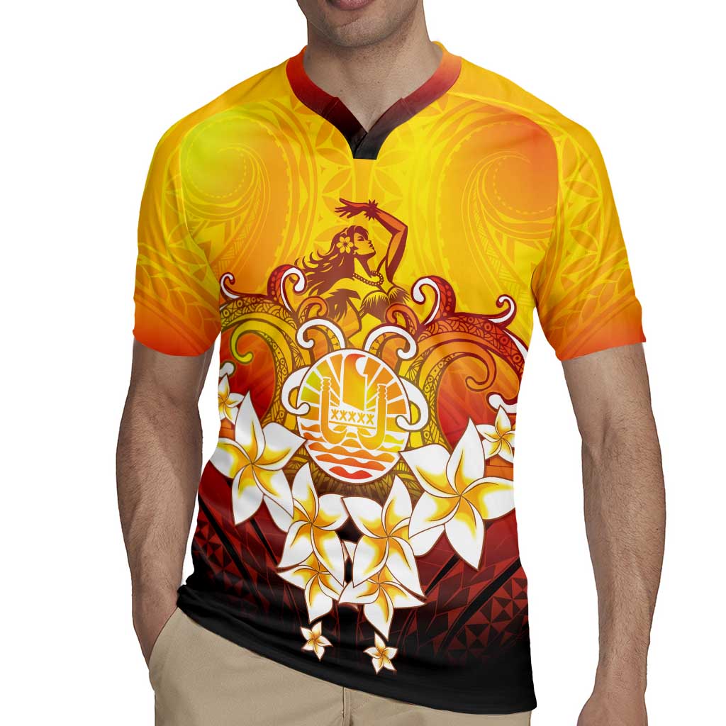Tahiti Heiva Festival Rugby Jersey Tahitian Vahine Plumeria Flowers