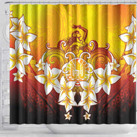 Tahiti Heiva Festival Shower Curtain Tahitian Vahine Plumeria Flowers