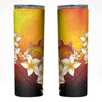 Tahiti Heiva Festival Skinny Tumbler Tahitian Vahine Plumeria Flowers