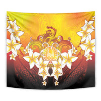 Tahiti Heiva Festival Tapestry Tahitian Vahine Plumeria Flowers