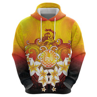 Tahiti Heiva Festival Zip Hoodie Tahitian Vahine Plumeria Flowers