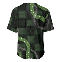 Hawaiian Quilt Baseball Jersey Pele Hair Hinahina Lei Black Version