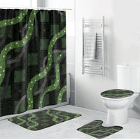 Hawaiian Quilt Bathroom Set Pele Hair Hinahina Lei Black Version