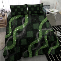 Hawaiian Quilt Bedding Set Pele Hair Hinahina Lei Black Version