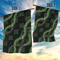 Hawaiian Quilt Garden Flag Pele Hair Hinahina Lei Black Version