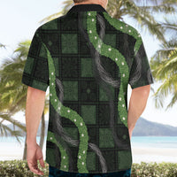 Hawaiian Quilt Hawaiian Shirt Pele Hair Hinahina Lei Black Version