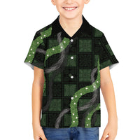 Hawaiian Quilt Hawaiian Shirt Pele Hair Hinahina Lei Black Version