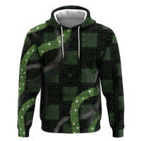 Hawaiian Quilt Hoodie Pele Hair Hinahina Lei Black Version