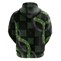 Hawaiian Quilt Hoodie Pele Hair Hinahina Lei Black Version