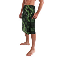 Hawaiian Quilt Lavalava Pele Hair Hinahina Lei Black Version