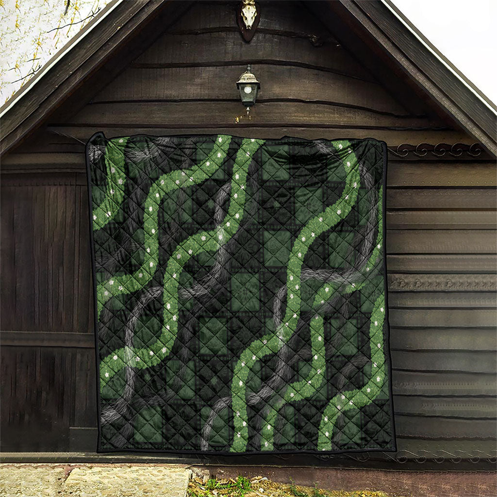 Hawaiian Quilt Quilt Pele Hair Hinahina Lei Black Version