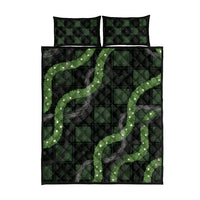 Hawaiian Quilt Quilt Bed Set Pele Hair Hinahina Lei Black Version
