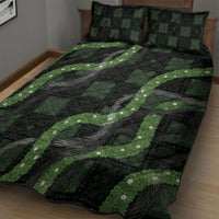 Hawaiian Quilt Quilt Bed Set Pele Hair Hinahina Lei Black Version