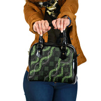 Hawaiian Quilt Shoulder Handbag Pele Hair Hinahina Lei Black Version