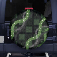 Hawaiian Quilt Spare Tire Cover Pele Hair Hinahina Lei Black Version