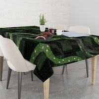 Hawaiian Quilt Tablecloth Pele Hair Hinahina Lei Black Version