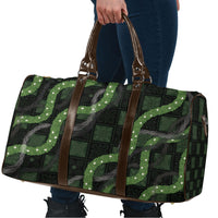 Hawaiian Quilt Travel Bag Pele Hair Hinahina Lei Black Version